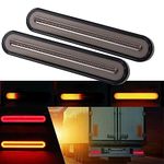 GSRECY Yellow & Red 100 LED Dynamic Stop Flowing Turn Signal Brake Rear Tail Light Trailer Truck Van Lorry(Pack of 2)