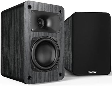 Saiyin Passive Bookshelf Speakers for Desktop Stereo or Home Theater Surround Sound, 3.5-Inch Woofer with Horn Tweeter, 2-Way Passive Near-Field Monitor Speakers, Wall Mountable,Without Speaker Wire