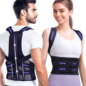 Kepwaa Posture Corrector for Women and Men, Upgraded Full Back Brace Support, Adjustable Shoulder Straightener for Improving Back Posture, Relief for Upper and Lower Back, Lumbar, Neck, Shoulder Pain