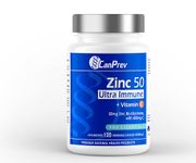 CanPrev Zinc Immune + Vitamin C | 120 Capsules | 50mg of Zinc Bis-Glycinate with 400mg of Vitamin C