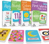 Hadley Designs 120 Flash Cards for Toddlers 2-4 Years ABC Alphabet Letters, Colors & Shapes, 1-100 Math Numbers, First Sight Words for Vocabulary, Prek Preschool Learning, Kindergarten Kids 5 yrs Old