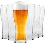 Krosno Tall Beer Pint Glasses, Set of 6, 16.9 oz, Chill Collection, Beer Tatsing, Lager, IPA APA Glasses, Dishwasher Safe, Made in Europe