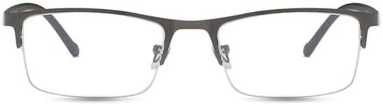TECH-LINE-DIRECT FASHION ACCESSORIES Blue Light Blocking Glasses Eyeglasses Rectangle Frame UK Men/Women (Gunmetal Frame + Clear Lens)