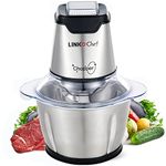 Mini Chopper 400W LINKChef Mini Food Processor Vegetable Chopper 1.2L Stainless Steel Bowl, Meat Grinder with 4 bi-Level Blades for Meat Vegetable Fruit