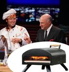 Bertello Outdoor Pizza Oven Black + Pizza Peel Combo. Wood Fire Portable Brick Oven - Portable Pizza Maker. As Seen on SHARK TANK