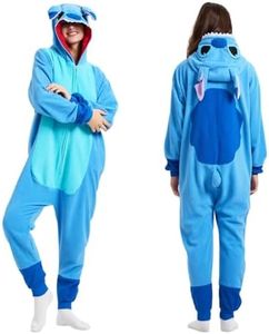 URRCFIO Adult Onesie for Women - Unisex Animal Halloween Costume with Zipper - Adult Onesie Pijama de Sti-tch para Onesie for Adults Blue S