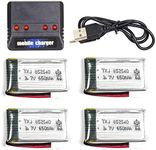 Cheerwing 4-in-1 Charger and 4pcs 3.7V 650mAh Rechargeable Lipo Battery for Syma X5 X5C X5C-1