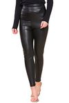 UC Womens Ex High Street Brand Faux Leather High Waisted Leggings Ladies Shiny Stretchy Skinny Pants (10, Black)