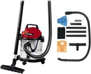 Einhell TC-VC 1812 S Wet And Dry Vacuum Cleaner With Blow Function - 1250W, 12L Stainless Steel Tank, 2.5m Hose, Accessories - Wet-Dry Vacuum For Car, Garage, Workshop, Home, Artificial Grass Vac