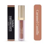 DeBelle Majestique Matte Liquid Lipstick Caramel Camille (Dark Tan) | Enriched with Hyaluronic Acid and Shea Butter | Smudge Proof | 7 hours long stay | 3.5ml