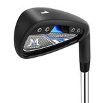 MAZEL WM-X1/2 Individual Men Golf Club Irons 1,2,3,4,5,6,7,8,9,Pitching Wedge,Approach Wedge,Sand Wedge with Steel Shafts (1 Iron Single,Black (2024 Model), Right Handed (Stainless Steel,Flex S))