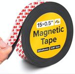 Super Sticky Magnetic Tape - Stong Magnet Strip with Adhesive Backing for DIY & Crafts - Easy to Cut and Mount on Fridges, Whiteboards & More (15 ft x 0.5 in)