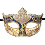 OIDEA Vintage Venetian Masquerade Mask for Men: Carnival Mardi Gras Mask Musical Costume Party Venetian Ball Mask, Blue