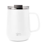 Simple Modern Travel Coffee Mug with Handle | Insulated Stainless Steel Coffee Tumbler Tea Cup | Gifts for Women & Men | Voyager Collection | 12oz | Clear