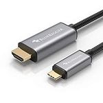 BlueRigger Premium USB C to HDMI Cable (10FT, 4K 60Hz, Braided, USB Type C) – Thunderbolt 3 Compatible with MacBook Pro/Air, iMac, Chromebook Pixel, Samsung Galaxy/Note, Dell, Surface Book