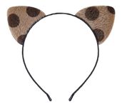 Bonnie Z. Leonardo Brown Ears Headband Cat Ears Headband Furry Brown Polka-dot