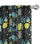 Ambesonne Education Curtains, Science Class Themed Biology Chemistry and Physics Protons Neutrons, Window Treatments 2 Panel Set for Living Room Bedroom Decor, 56" x 84", Turquoise Yellow