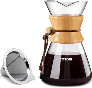 COSORI Pour Over Coffee Maker with Double Layer Stainless Steel Filter, 8-Cup, 34oz, Drip Coffee Maker, Coffee Dripper Brewer, High Heat Resistant Carafe, also for Camping, Hiking