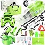 vioview Roadside Emergency Car Kit for Vehicles, Car Safety Kit with 4 in 1 Inflatable Car Vacuum Cleaner, Jumper Cables, Tow Straps, First Aid Kit, Car Must Haves Road Trip Essentials for Men Women