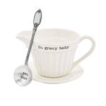 Mud Pie Gravy Set, Boat 4 1/2" x 6 1/2" | Saucer 7" Dia | ladle 7", Multi