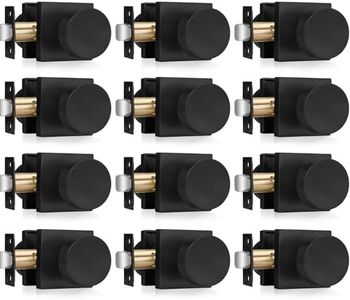 Haidms Matte Black Door Knobs Passage, Heavy Duty Square Matte Black Hall and Closet Door Knobs for Hallway, Zinc Alloy Passage Door Knob Hallway (12 Pack)