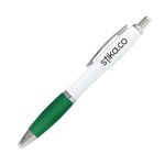 stika.co Set of 40 Green Promotional Pens - Personalised Rubber Ballpoint Pens for School, Work, and Events - UV printed vibrant colors, with large branding space