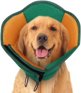 SUNFURA Dog Cones for Large Dogs, Soft Pet Cone Stop Licking After Surgery, Adjustable Pet E-Collar Alternative for Wound Healing, Pine Green X-Large