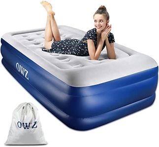 OWZ Air Mattress, Single Size Inflatable Air Bed, 3 Mins Quick Self-Inflation Airbed with Electric Built in Pump, Raised Pillow & Structured Beam Air-Coil Technology, 74x39x18in, 550lbs