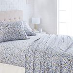 AmazonBasics Light-Weight Microfiber Sheet Set - Queen, Blue Floral