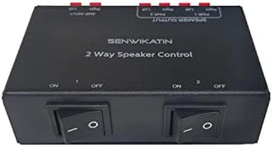 SENWIKATIN 2-Way Speaker Selector, Passive 2 Zone Distribution Box 150W / Channel with Impedance Protection, Spring Clip Connectors