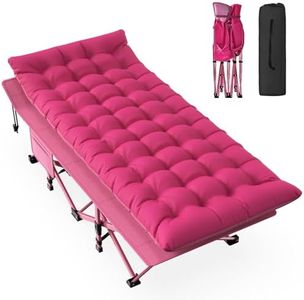 Slendor Camping Cot for Adults, 1200D Oxford Camping Bed with 3.5in Thick Mattress, 500lbs Max Load, Folding Cot for Camping, Travel, Outdoor, Home Guest, Office Nap