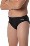 Flow Swim Briefs – Boys Brief Style Swimsuit Sizes 21 to 32 in Black, Navy, and Blue (Black, 28 (27" - 28" Waist))