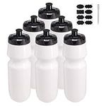 ZMCYN 6 Pack 800ML (27 oz) Sports Water Bottles Sports and Fitness Squeeze Water Bottles, Cycling Water Bottles Bike Bottle For Gym,Team- Extra Labels, 1 Pen (Dishwasher Safe)