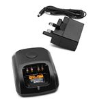 SUNDELY® Desktop Charger for Motorola Radio DP2400e DP3400 DP4400 DP4600 DP4800 XPR3300e XPR3500 Walkie Talkie WPLN4232 Ni-MH Ni-CD Li-ion Battery Charging Dock Cradle Base Station (with AC Adapter)