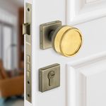 Plantex Stainless Steel Door Lock/Heavy Duty Main Door Knob Lock With 3 Keys/Mortise Door Lock For Home/Office/Hotel-(Pvd Gold&Ba)