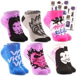 Descendants Socks for Girls - Bundle with 6 Pairs Of Disney Descendants Ankle Socks for Kids Plus More | Descendants Gift Set, Descendants Socks, Medium-Large