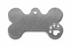 RMP Stamping Blanks, 1" x 1 3/4" Dog Bone With Paw Print, Aluminum .063" 14 Gauge - 50 Pack