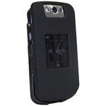 Amzer Rubberized Snap-On Crystal Hard Case for BlackBerry Flip Pearl 8220 - Black