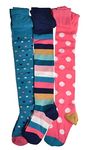 WB SOCKS 3 pairs of Spotty & Stripey Cotton Girls Tights - Variety of sizes