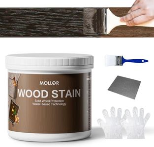MOLLOR Wood Stain Water Based, Multiple Finishes Wood Oil for Indoor and Outdoor Furniture, Wood Paneling, Cabinets and More, Fast Drying, Low Odor (32oz, Black Walnut with Tools)