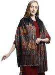 Weavers Villa Women's Acro Wool Blend Digital Print Design Woven Wraps, Stoles, Ladies Shawls, 100cm x 200cm (Design-3)