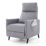 RELAX4LIFE Recliner Chair, Linen Fabric Upholstered Wing Back Reclining Armchair with Adjustable Leg Rest and Side Storage Pockets, Single Padded Seat Sofa Lounge Chair for Living Room Theater