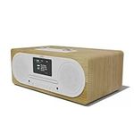 DAB/DAB+ FM Radio Stereo Hi-Fi Speaker System & CD Player, Bluetooth, Colour Display, MP3 Playback, USB Charger, Equaliser, Remote Control Clockwood (AZATOM CL100X Light Oak)