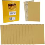 Dura-Gold Premium 5" x 2.75" Gold Sandpaper Sheets, 220 Grit (Box of 40) - Hook & Loop Backing, Wood Furniture Woodworking, Auto Paint - for Palm Sanders, Clip-On, Hand Sanding Blocks