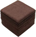 VeraSong Microfiber Dish Cloths Fast Drying Kitchen Cleaning Cloth Dish Rags Dust Cloths Ultra Absorbent Lint Free Washcloths 12inch x 12inch 10 Pack Brown