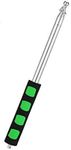 AKOAK Portable Collapsable Pole 79" Stainless Steel Telescoping Flagpole Banner Tour Guide Teachers Flag Sign with Non-slip Sponge Cover Grip Handle（Black+Green）