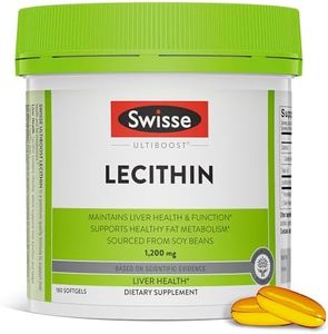 Swisse Soy Lecithin 1200mg Softgels Capsules | Maintains Liver Health and Function * | Supports Fat Metabolism * | Choline Lecithin Supplement 1200 mg | 180 Softgels