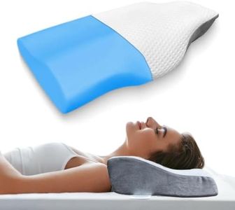 Sleepsia Cervical Pillow for Neck Pain | 1 Year Warranty| Cervical Contour Orthopedic Pillow for Neck & Shoulder Pain Relief Ergonomic Memory Foam Pillows for Sleeping Improves Posture(Grey/White Gel)