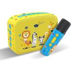 Saregama Carvaan Mini Kids with Wireless Mic - 300+ Pre-Loaded Stories, Rhymes, Learnings and Mantras with Rechargeable Battery/Bluetooth/USB/Aux in-Out/Play in Loop - Baby Yellow