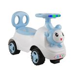 Luxart Ride-On Baby/Kids Ride for Boys & Girls 1-3 Years | Music & Horn Steering, Push Car for Baby with Backrest, Safety Guard, Under Seat Storage & Big Wheels Push Ride-Ons (BLUE)